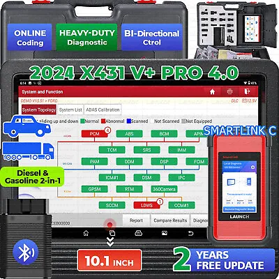 LAUNCH X431 V+ 5.0 SmartLink C As HDIII Heavy Duty Truck Diagnostic Scanner Tool • $1449