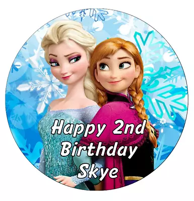 Anna And Elsa Frozen Personalised Cake Topper Decoration Edible Wafer Paper 7.5  • £2.70