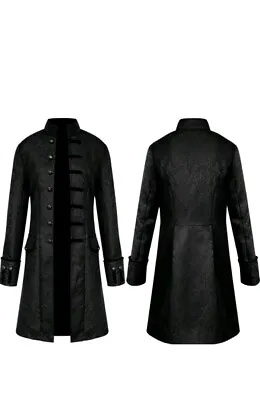 Victorian Cosplay  Steampunk Tailcoat Jacket Gothic Mens XL Black • $41.99