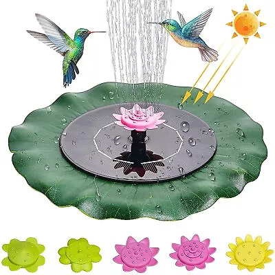 Solar Fountain Pump Lotus Leaf Floating 1W Water Bird Bath Pond Pool Fish Garden • £13.33