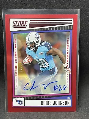 Chris Johnson 2023 Panini Score Football AUTO Tennessee Titans RED ZONE SSP /20 • $19.99
