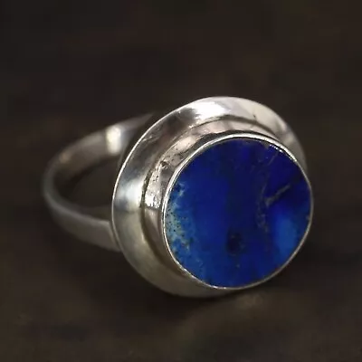 VTG Sterling Silver - INDIA Lapis Lazuli Inlay Ring Size 8 - 5g • $5