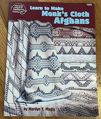 Learn To Make Monks Cloth Afghans Booklet - Marilyn Magly 2000 - Vintage • $18