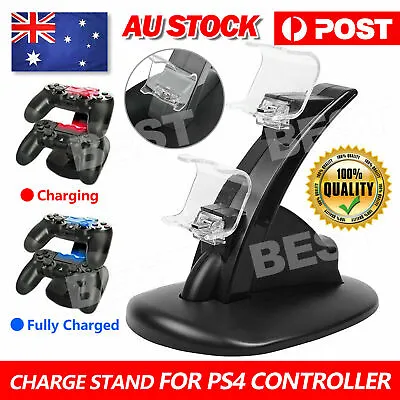 $13.45 • Buy For PlayStation PS4 Controller Charger Dock Station Dual USB Stand Fast Charging