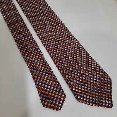 XMI Platinum Mens Silk Tie Necktie 60x3 Red Check Blue Orange Green Mint • $9.94