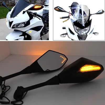 Motorcycle LED Turn Signal Lights Mirrors For 2003-2017 Honda CBR600RR CBR1000RR • $45.99