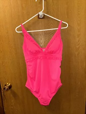 Isabel Women”s Maternity Pink One Piece Swimsuit Padded Lined -Size Medium- • $14.99