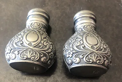 Vintage Viking Lead? Pewter? Scrolled Salt Pepper Shakers • $15