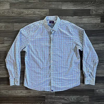 UNTUCKit Wrinkle Free Button Down Shirt; Men’s Large; Blue Plaid; Long Sleeve • $30