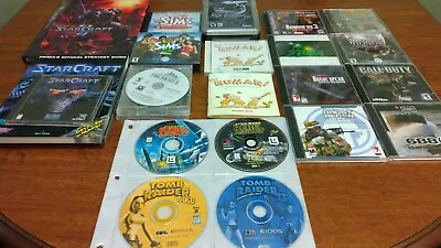 $44 • Buy Lot Of Vintage PC Games Tomb Raider Final Fantasy Tom Clancy Starcraft 18 Games