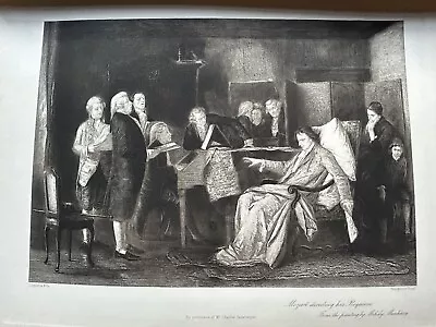 Vintage 1895 Antique Print MOZART DIRECTING HIS REGUIEM Photogravure Original • $10