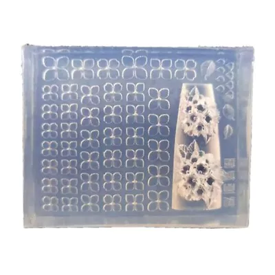 3D Embossed Silicone Nail Art Handy Template Carving Sticker Stencil Tools • £3.72