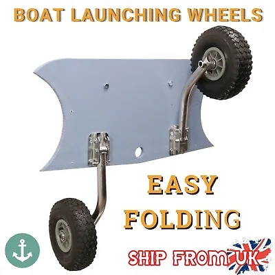 £85.99 • Buy Deluxe Boat Launching Wheels Folding System For Inflatable Boat Yacht Dinghy