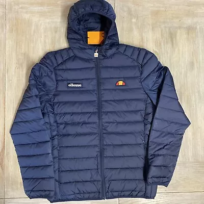 Ellesse Mens Jacket Medium Blue Lombardy Quilted Winter Jacket RRP £80 • $30.82