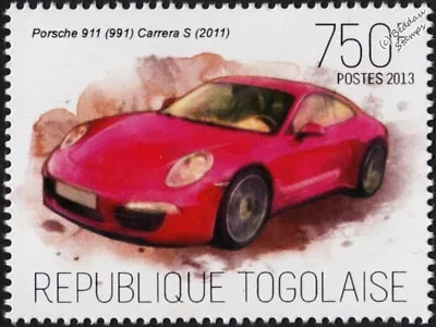 2011 PORSCHE 911 (991) Carrera S Sports Car Automobile Stamp (2013 Togo) • $2.48