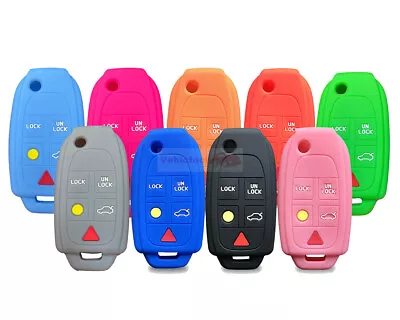 Fit Volvo S60 S60L XC60 5 Button Flip Remote Smart Key Fob Silicone Case Cover  • $4.96