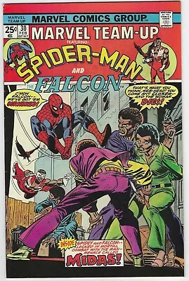 MARVEL TEAM-UP 30 VF FALCON 1975 AMAZING SPIDERMAN 1972 1st SERIES LB6 • $4.99