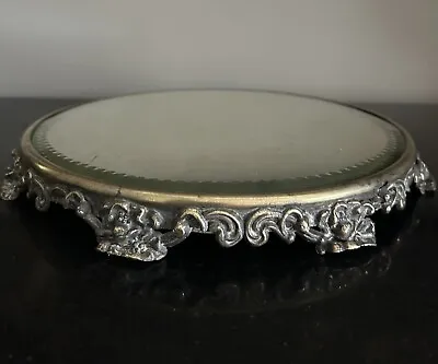 Antique Victorian Brass Plated Beveled Mirrored Tray Jewelry; Perfume; Make Up • $75.95