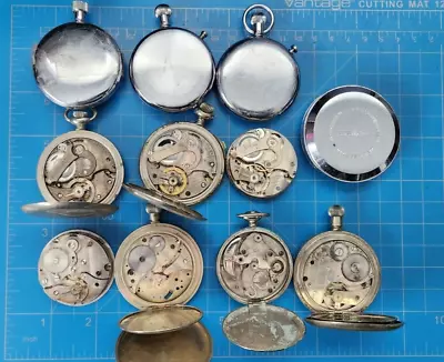 Lot Of 11  Pocket Stop Watch For Parts Or Repairs • $19.50