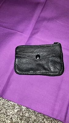 Vintage Genuine Leather Coin Purse Black Keys Change Envelope Snap Closure • $10