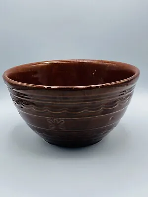Marcrest Daisy Dot Nesting Mixing Bowl 8.5  Brown Large Stoneware Pottery USA • $14.99