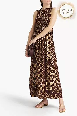 RRP€5663 VALENTINO Silk Maxi A-Line Dress IT40 US4 UK8 S Gathered Made In Italy • £380