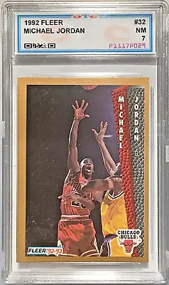 Great Gifts Sports 1992 Fleer #32 Michael Jordan Pre Graded 7 In Unsealed Slab • $25