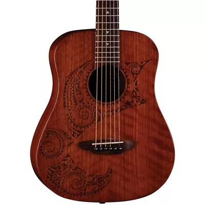 Luna Guitars Safari Tattoo 3/4 Size Travel Guitar Satin Mahogany • $199