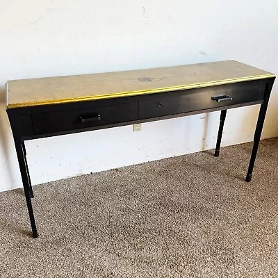 Gold And Black Console Table By Bill Solfield For Baker Furniture • $1495