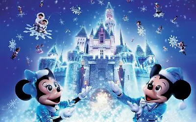 DISNEY CHRISTMAS CASTLE MINNIE AND MICKEY MOUSE - Poster 20x30 Disneyland • $19.99