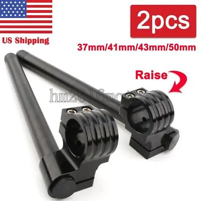 CNC Motorcycle Clip On Handlebars Fork Tube Adjustable Handle Bar Universal 7/8  • $35.77