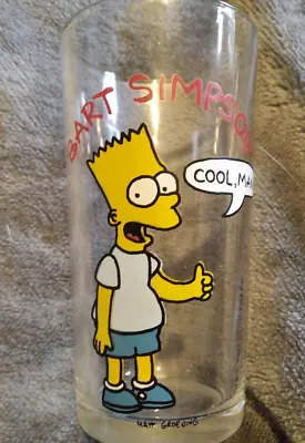 Vintage Bart The Simpsons 20th Century Fox Drinking Glass 1991 10cm Tall Vgc • £8