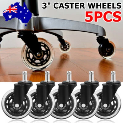 $23.95 • Buy 5 Pack Rollerblade Office Chair Wheels Replacement 3  Rolling Casters Set Black	