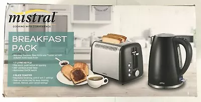 Mistral Breakfast Pack Kettle And Toaster New (mcp2868) (black) #3874nob • $41