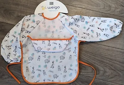 Weigo Long Sleeve Waterproof Baby Feeding Bib Activity Bib/ Apron Weaning • £9.89