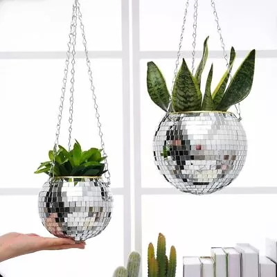 £9.99 • Buy Disco Ball Planter Shape Hanging Plant Pot Flower Baskets Planters Hanging Wall
