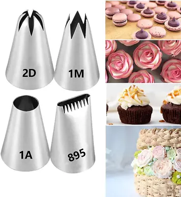 Cake Decorating Large Icing Piping Nozzle Set4 Cake Piping Nozzles Tips Kit For • £6.64