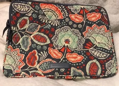 Vera Bradley Computer Sleeve 14 In X 11 In Gray Orange & Green • $10