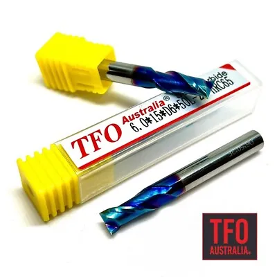 6mm Solid Carbide 2 Flute End Mill !!! Nano Coated TFO Slot Drill CNC Spotting • $26.95