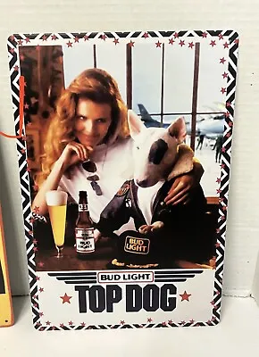 Spuds Mackenzie Bud Light Tin Sign Budweiser Beer Top Dog Air Force USA • $11.95