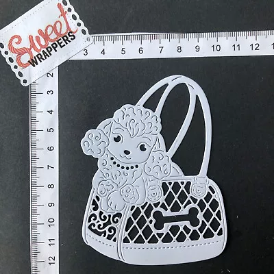 Tattered Lace Card Die Cuts 4x Travel In Style  Dog Handbag Carrier Birthday • £6.99