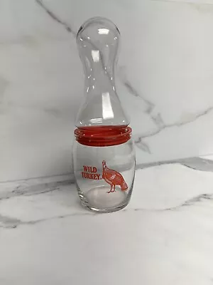 Vintage Wild Turkey Whiskey Bowling Pin Shaker Decanter Container Clear Glass • $28