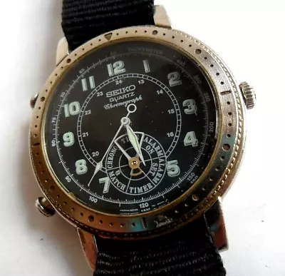 Unusual Men's Seiko Chronograph Tachymeter Quartz Watch 8M25-8000 4 REPAIR • $13.50