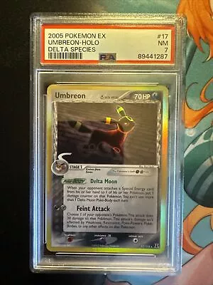 PSA 7 NEAR MINT Umbreon EX DELTA SPECIES #17 HOLO RARE Pokemon Card • $120