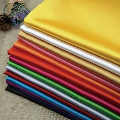£3.26 • Buy Silky Charmeuse Satin Material Bridal Dress Drape Décor Craft Wedding Fabric 44 