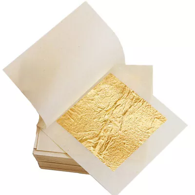 24K Gold Leaf Edible Gold Foil Sheets For Cake Deco Arts Craft Paper Painting • £6.28