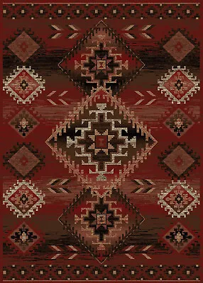 Phoenix Area Rug Runner Southwest Lodge Cabin Red Beige *FREE SHIPPING* • $39.99