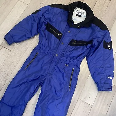 Fera Ski Suit Mens LARGE One Piece Snowsuit Snow Bib Onsie 44 Retro Vtg 80s 90s • $139.99