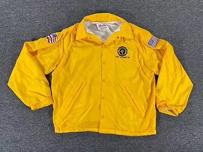 VINTAGE Birdie By Richard A. Leslie Jacket Mens Large Yellow Button Up USA Made • $24.49