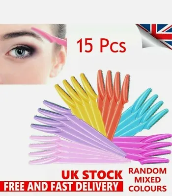 £3.95 • Buy 15Pcs Face Eyebrow Shaver Dermaplaning Painless Portable Facial Razor Trimmer UK